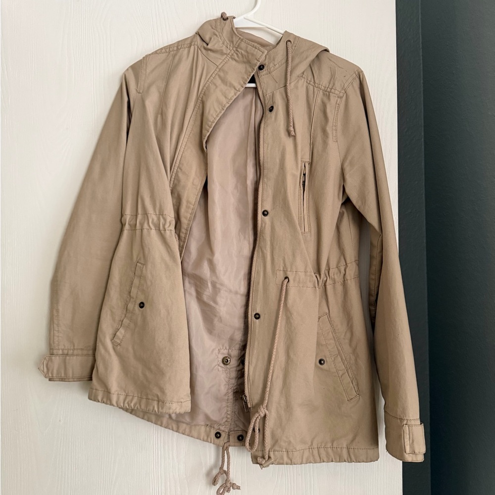 Ambiance Women’s Beige Hooded Jacket